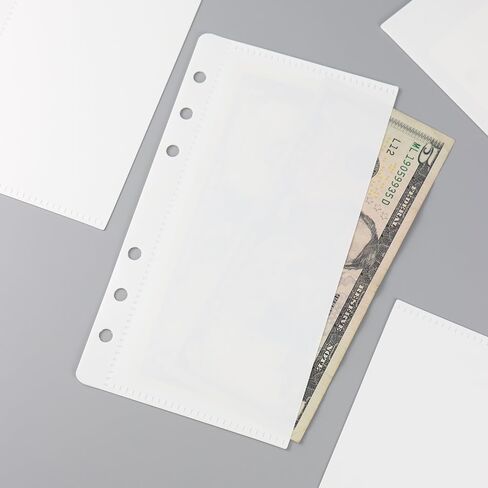 Black A6 Cash Envelopes, 12pcs Zippless Budget Binder Pocket with Index Divider and 2pcs Tabs Stickers, PP A6 Envelopes Cash Stuffing for 6 Ring Loose Leaf Budgeting Accessories (Black) in Saudi Arabia