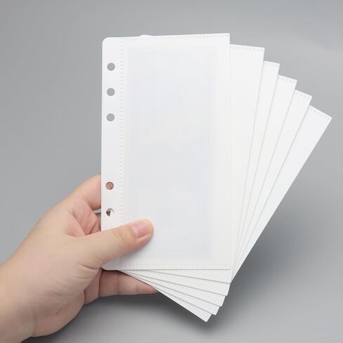 Black A6 Cash Envelopes, 12pcs Zippless Budget Binder Pocket with Index Divider and 2pcs Tabs Stickers, PP A6 Envelopes Cash Stuffing for 6 Ring Loose Leaf Budgeting Accessories (Black) in Saudi Arabia