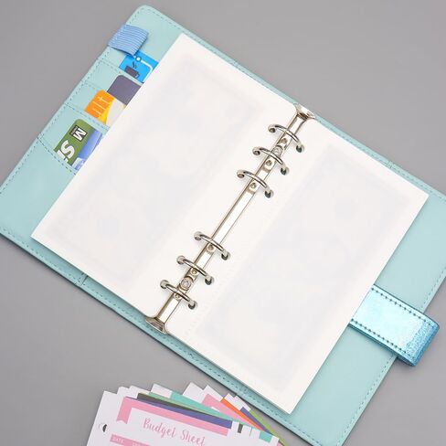 Black A6 Cash Envelopes, 12pcs Zippless Budget Binder Pocket with Index Divider and 2pcs Tabs Stickers, PP A6 Envelopes Cash Stuffing for 6 Ring Loose Leaf Budgeting Accessories (Black) in Saudi Arabia