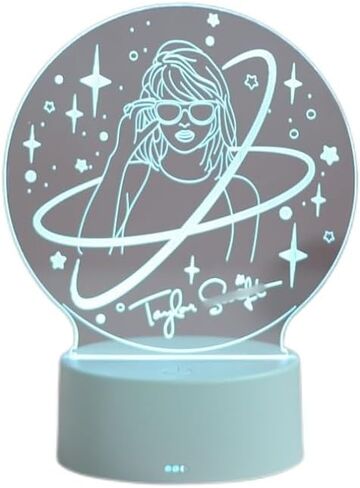 Night Light for Decorative Ambiance, Room & Birthday Party Decoration - Table Lamp, Ideal Gifts for Girls, Women, and Fans, White in Saudi Arabia