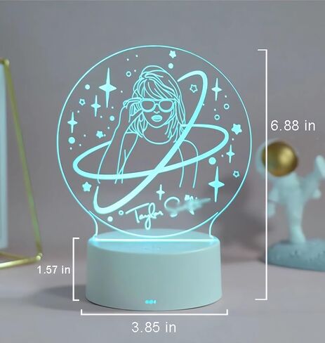 Night Light for Decorative Ambiance, Room & Birthday Party Decoration - Table Lamp, Ideal Gifts for Girls, Women, and Fans, White in Saudi Arabia