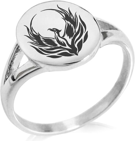 Stainless Steel Greek Mythology Minimalist Oval Top Polished Statement Ring in Saudi Arabia