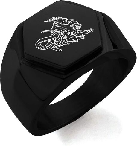 Stainless Steel Greek Mythology Minimalist Oval Top Polished Statement Ring in Saudi Arabia
