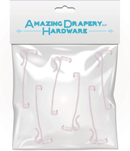 Amazing Drapery Hardware 3.25 Inch Clear Valance Clips for Top Blind Brands & Window Shades, 6-Pack - Sturdy Plastic Brackets, Ideal for Wood, Faux Wood & Metal Treatments in Home & Office Settings in Saudi Arabia