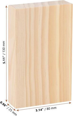10 PCS Unfinished Wood Blocks, 5 x 3 x 1 Inch Natural Wooden Cubes, Whittling Blocks for Crafts, DIY Projects, Carving in Kuwait
