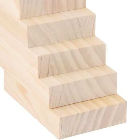 10 PCS Unfinished Wood Blocks, 5 x 3 x 1 Inch Natural Wooden Cubes, Whittling Blocks for Crafts, DIY Projects, Carving in Kuwait