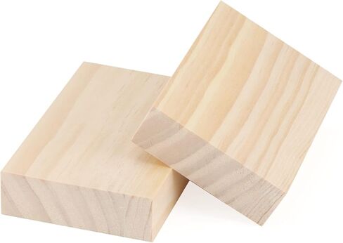 10 PCS Unfinished Wood Blocks, 5 x 3 x 1 Inch Natural Wooden Cubes, Whittling Blocks for Crafts, DIY Projects, Carving in Kuwait