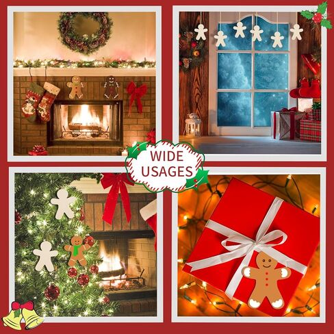 36 Pcs Gingerbread Man Wood Cutouts Unfinished Wooden Gingerbread Men Shapes Cut Outs Blank Wood Christmas Cutouts Wood Xmas Ornaments Slices for DIY Crafts Xmas Christmas Party Home Decor,4x4.7" in Kuwait