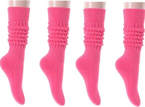 جوارب Sockfun Slouch Socks للسيدات جوارب Scrunch للفتيات، جوارب الثمانينيات والتسعينيات جوارب وردية in Kuwait
