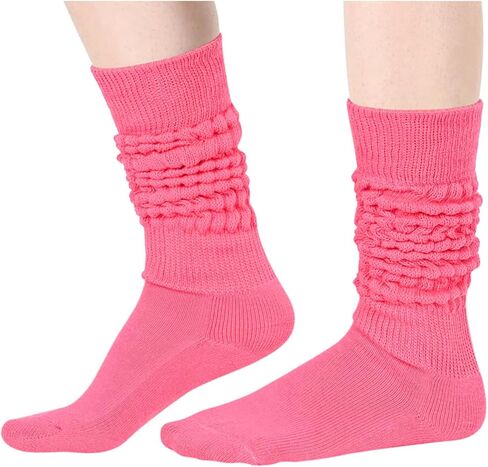 جوارب Sockfun Slouch Socks للسيدات جوارب Scrunch للفتيات، جوارب الثمانينيات والتسعينيات جوارب وردية in Kuwait
