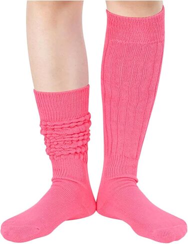 جوارب Sockfun Slouch Socks للسيدات جوارب Scrunch للفتيات، جوارب الثمانينيات والتسعينيات جوارب وردية in Kuwait