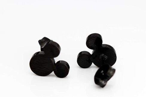baobei surgical steel earrings,black/Gold/silver stainless steel Small Cartilage cute mouse stud earrings for men boy Girls, birthday gift Nickel Free in Saudi Arabia