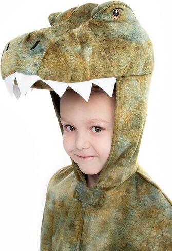 Little Adventures Dinosaur Hooded Cloak Costume Dressup Ages 3-8 Machine Washable Child Pretend Play with No Glitter in Saudi Arabia