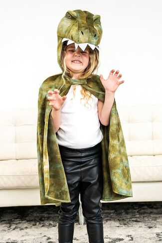 Little Adventures Dinosaur Hooded Cloak Costume Dressup Ages 3-8 Machine Washable Child Pretend Play with No Glitter in Saudi Arabia