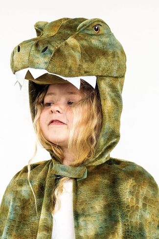 Little Adventures Dinosaur Hooded Cloak Costume Dressup Ages 3-8 Machine Washable Child Pretend Play with No Glitter in Saudi Arabia