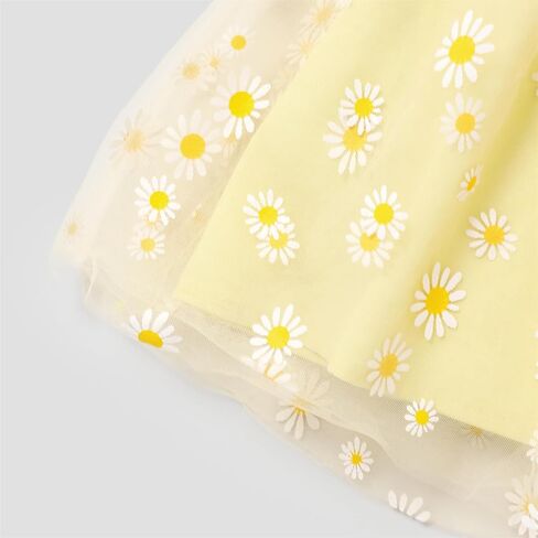 Disney Princess Toddler Girl Dress Short Sleeve Daisy Mesh Overlay Fairy Dress 2-6 Years… in Saudi Arabia
