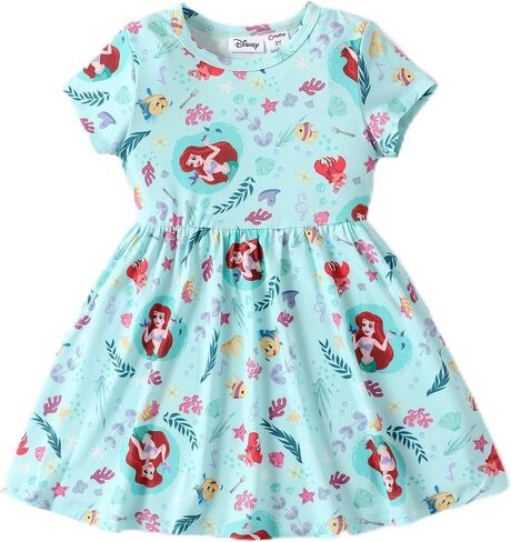 Disney Princess Toddler Girl Dress Short Sleeve Daisy Mesh Overlay Fairy Dress 2-6 Years… in Saudi Arabia