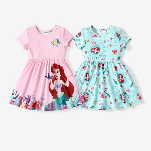 Disney Princess Toddler Girl Dress Short Sleeve Daisy Mesh Overlay Fairy Dress 2-6 Years… in Saudi Arabia