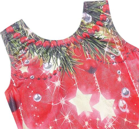 BAOHULU Girls Christmas Gymnastics Leotards Sparkle Athletic Clothes Dance Set with Matching Hair Scrunchie in Saudi Arabia