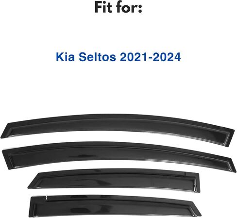 حاجب النافذة متوافق مع Kia Seltos 2021-2024، شريط حماية من المطر متين للغاية منحرف نافذة التهوية الجانبية للشمس والرياح، 2021 2022 2023 2024 in Kuwait
