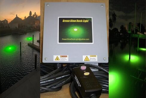 Saltwater Approved & Barnacle Burning Bulbs, Double Lamp Bright Green Underwater Fishing Light Kit, Dock & Fish Lights with 50' Cords (7,900 Lumens Each Bulb) in Saudi Arabia