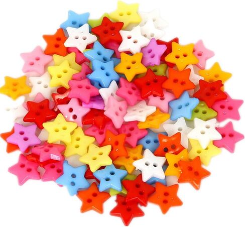 400 Pieces Assorted Colors Resin Buttons 2-Holes Sewing Decorative Buttons Flatback for Crafts Embellishments Scrapbooking Painting Christmas Ornaments (Star Shaped) in Saudi Arabia
