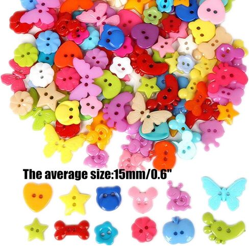 400 Pieces Assorted Colors Resin Buttons 2-Holes Sewing Decorative Buttons Flatback for Crafts Embellishments Scrapbooking Painting Christmas Ornaments (Star Shaped) in Saudi Arabia