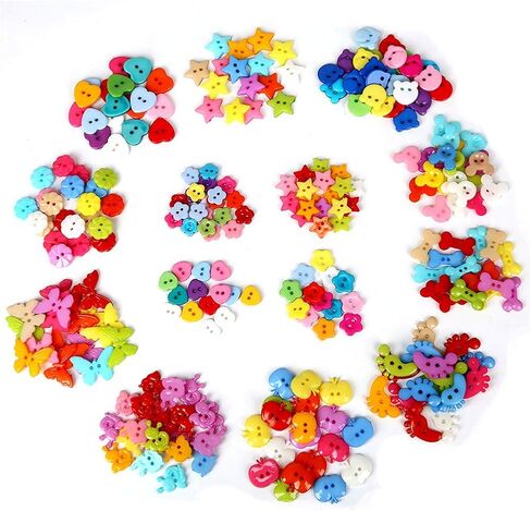 400 Pieces Assorted Colors Resin Buttons 2-Holes Sewing Decorative Buttons Flatback for Crafts Embellishments Scrapbooking Painting Christmas Ornaments (Star Shaped) in Saudi Arabia