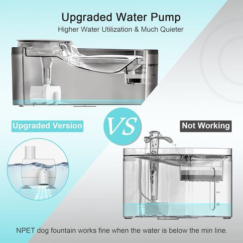 نافورة مياه للكلاب من NPET DF10، موزع مياه أوتوماتيكي كبير سعة 170 أونصة/1.3 جالون/5 لتر مع مجموعة تنظيف، وفلتر بديل للقطط والكلاب والحيوانات الأليفة المتعددة (المحول غير متضمن) in Kuwait