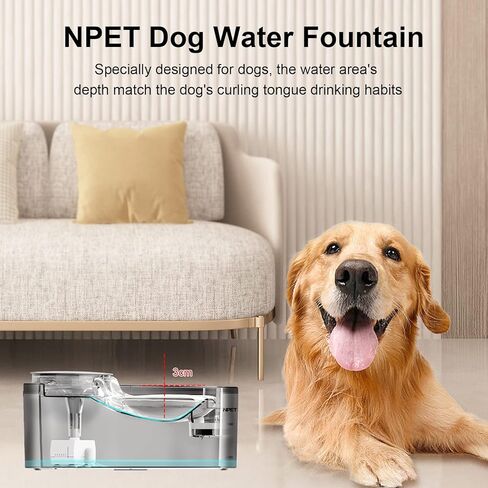 نافورة مياه للكلاب من NPET DF10، موزع مياه أوتوماتيكي كبير سعة 170 أونصة/1.3 جالون/5 لتر مع مجموعة تنظيف، وفلتر بديل للقطط والكلاب والحيوانات الأليفة المتعددة (المحول غير متضمن) in Kuwait