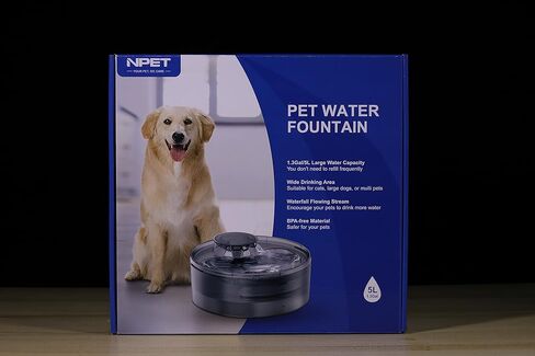 نافورة مياه للكلاب من NPET DF10، موزع مياه أوتوماتيكي كبير سعة 170 أونصة/1.3 جالون/5 لتر مع مجموعة تنظيف، وفلتر بديل للقطط والكلاب والحيوانات الأليفة المتعددة (المحول غير متضمن) in Kuwait