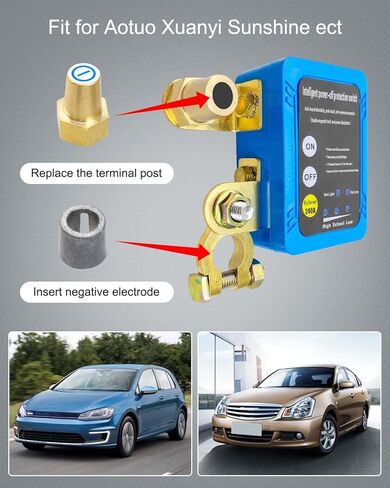 Kill Switch for Car, 12V 500A Max Remote Battery Disconnect Switch, Battery Kill Switch Anti Theft Match 433HMZ Remote Control Key, Automatic Shut/Cut Off Switch for Car Boat Truck RV ATV in Kuwait