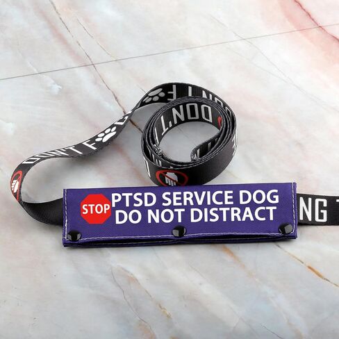 Service Dog Leash Sleeve PTSD Service Dog Do Not Distract Dog Leash Wrap Social Distancing Gift（PTSD Service Dog） in Saudi Arabia
