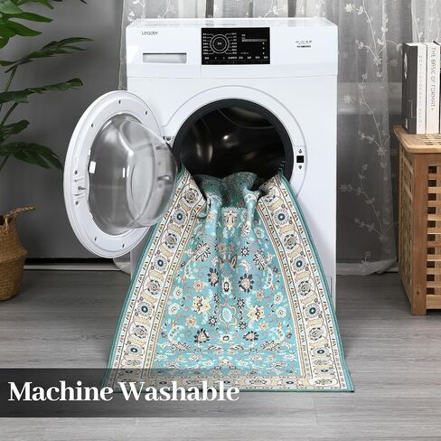 CAROMIO Area Rug 2x3 Door Mat Washable Indoor Area Rug Vintage Rug Area Rug Distressed Medallion Area Rug Non Slip Boho Floor Carpet for Living Room Bedroom Kitchen Home Office,Blue/Yellow in Saudi Arabia