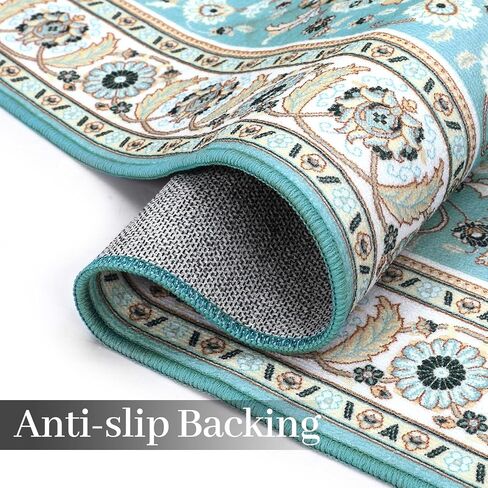 CAROMIO Area Rug 2x3 Door Mat Washable Indoor Area Rug Vintage Rug Area Rug Distressed Medallion Area Rug Non Slip Boho Floor Carpet for Living Room Bedroom Kitchen Home Office,Blue/Yellow in Saudi Arabia