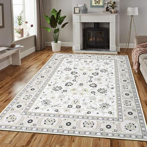 CAROMIO Area Rug 2x3 Door Mat Washable Indoor Area Rug Vintage Rug Area Rug Distressed Medallion Area Rug Non Slip Boho Floor Carpet for Living Room Bedroom Kitchen Home Office,Blue/Yellow in Saudi Arabia
