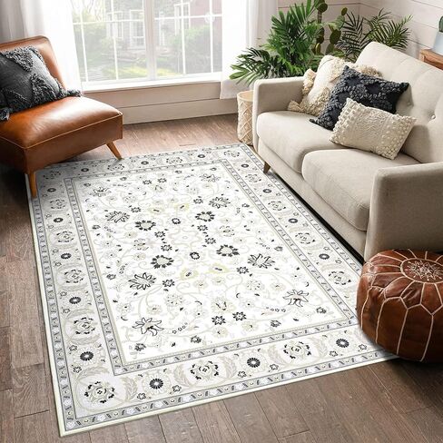 CAROMIO Area Rug 2x3 Door Mat Washable Indoor Area Rug Vintage Rug Area Rug Distressed Medallion Area Rug Non Slip Boho Floor Carpet for Living Room Bedroom Kitchen Home Office,Blue/Yellow in Saudi Arabia