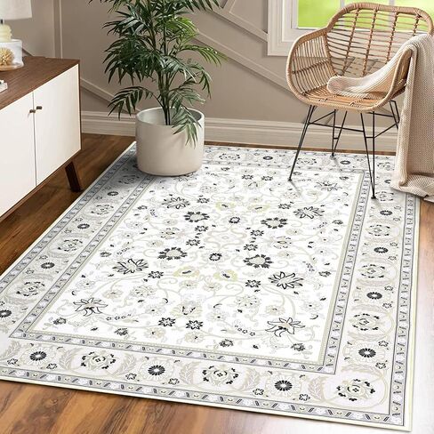 CAROMIO Area Rug 2x3 Door Mat Washable Indoor Area Rug Vintage Rug Area Rug Distressed Medallion Area Rug Non Slip Boho Floor Carpet for Living Room Bedroom Kitchen Home Office,Blue/Yellow in Saudi Arabia