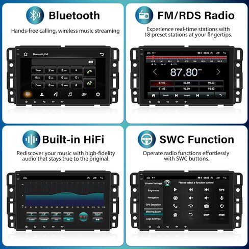 راديو ستيريو للسيارة Android 13 لسيارة شيفروليه تشيفي جي إم سي سيلفرادو تاهو سييرا يوكون CarPlay Android Auto 8 بوصة شاشة تعمل باللمس بلوتوث نظام تحديد المواقع والملاحة HiFi Audio FM/RDS WiFi SWC + كاميرا احتياطية in Saudi Arabia