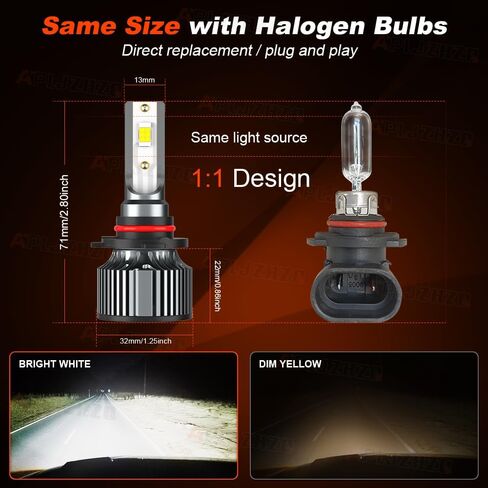 مجموعة مصابيح كهربائية 9005 H11 متوافقة مع Ford F150 2015-2023، 9005 High Beam، H11 Low Beam، 9005 مصابيح ضباب، هالوجين بديل، 6000K أبيض، التوصيل والتشغيل، حزمة من 4 in Kuwait