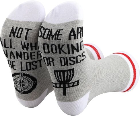 PXTIDY 2 Pairs Disc Golf Socks Not All Who Wander Disc Golfing Socks for Disc Golf Lover Player Team Socks Gold Dad Papa Gift in Saudi Arabia