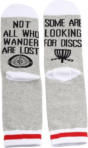 PXTIDY 2 Pairs Disc Golf Socks Not All Who Wander Disc Golfing Socks for Disc Golf Lover Player Team Socks Gold Dad Papa Gift in Saudi Arabia