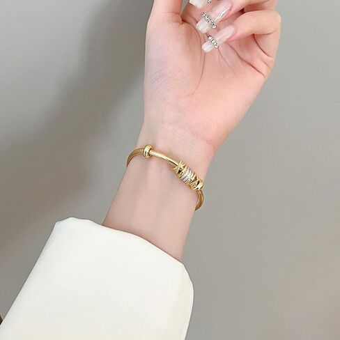Bead Bangle Bracelet for Women Girls Smooth Bangle Open Adjustable Cuff Bracelet Bangle Bracelets Jewelry Gift for Birthday Chrismas,Thanksgiving Day in Saudi Arabia