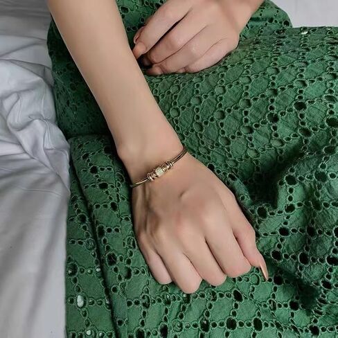 Bead Bangle Bracelet for Women Girls Smooth Bangle Open Adjustable Cuff Bracelet Bangle Bracelets Jewelry Gift for Birthday Chrismas,Thanksgiving Day in Saudi Arabia