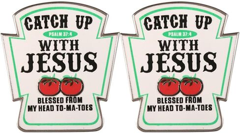 Religious Christian Enamel Pin Jesus Ketchup Lapel Pin Tomato Pin Badge Brooch in Saudi Arabia