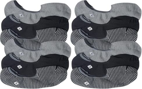Sperry Men's Skimmer Feed Stripe Liner 12 Pair Pack, Black, Grey, Men's 6-12 in Saudi Arabia