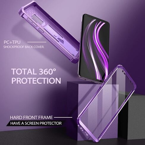 Dexnor for Samsung Galaxy S9 Case, [Built in Screen Protector and Kickstand] Heavy Duty Military Grade Protection Shockproof Protective Cover for Samsung Galaxy S9 Black in Saudi Arabia