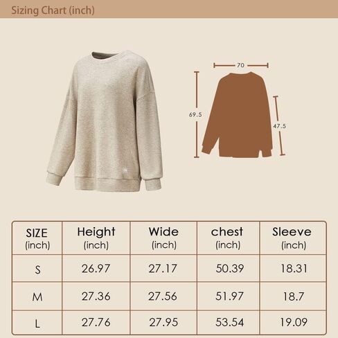 Womens Casual Long Sleeve Sweatshirt Crew Neck Cute Pullover Relaxed Fit Tops WLT3T168 in Saudi Arabia