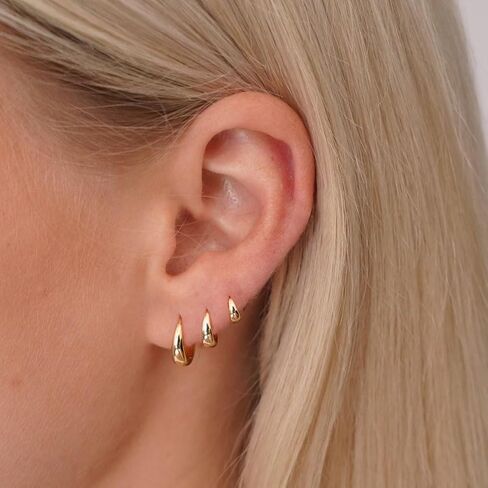 Small Hoop Earrings for Women, Lightweight 18K Gold Plated Huggie Hoop Earrings Dainty Hypoallergenic Earring Set Cute Earrings Pack for Women Trendy Jewelry Gifts in Saudi Arabia