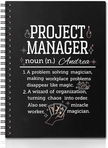 Project Manager Definition Gold Foil Hardcover 160 Pages Spiral Notebooks, Project Manager Gift, Inspirational Gift for PM, Workplace Workers Office Gag Gift for Project Manager Coworker in Saudi Arabia